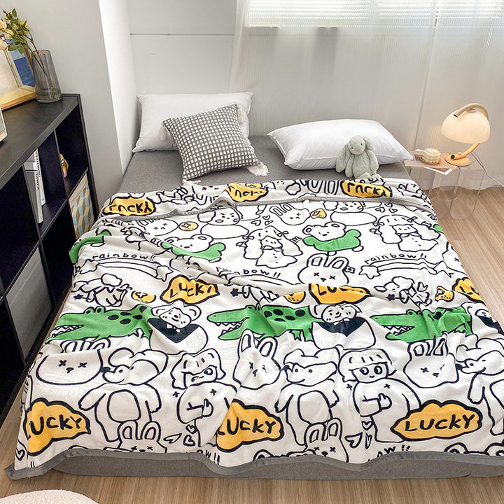 Plush Floral Bedspread and Pillowcase Set
