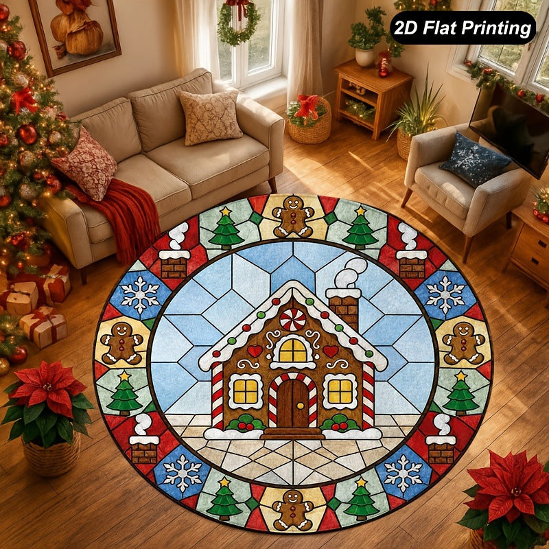 Holiday-Themed Round Area Rug