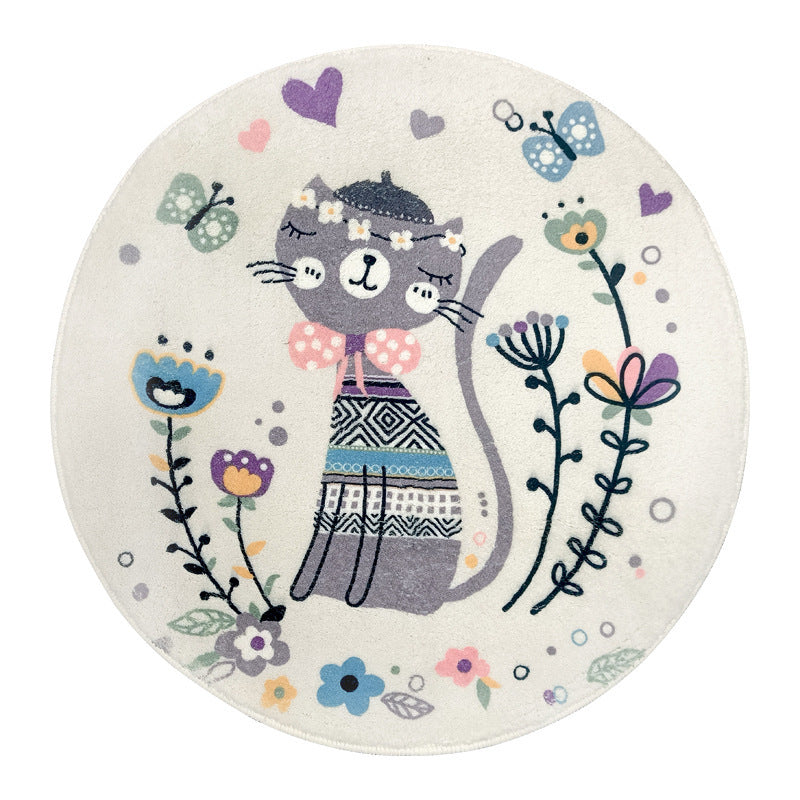Playful Airplane-Themed Round Area Mat Stornfield