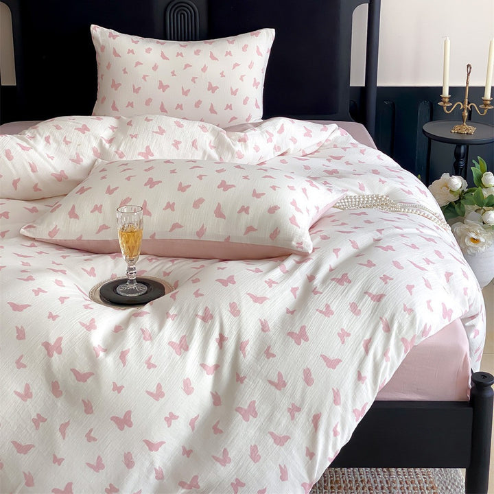 Silky Microfiber Duvet Cover Comforter Bedding Set with Hypoallergenic Pillow Shams