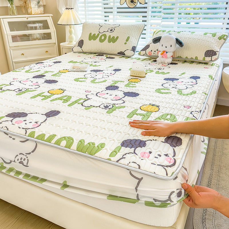 Quilted Floral Pattern Mattress Protector