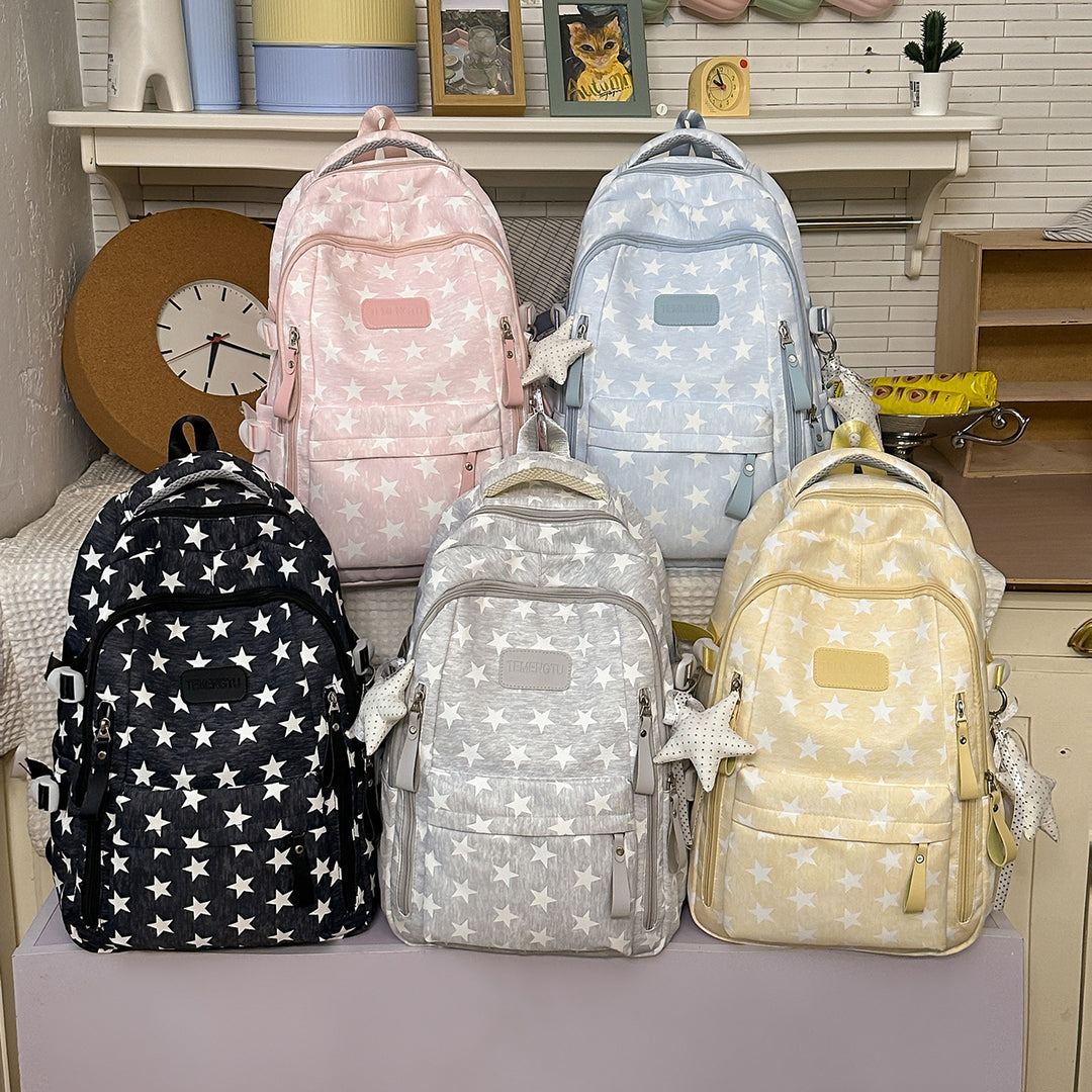 Trendy Star-Print School Backpack Stornfield