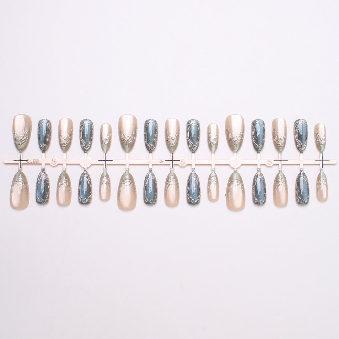Elegant Glittering Press-On Nails Stornfield