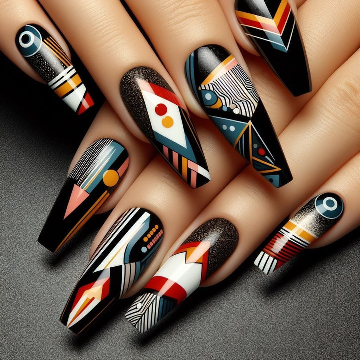 Artificial nails with creative tribal design Stornfield