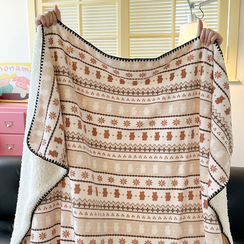 Cozy Dog-Themed Sherpa Blanket