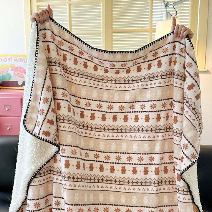 Cozy Dog-Themed Sherpa Blanket
