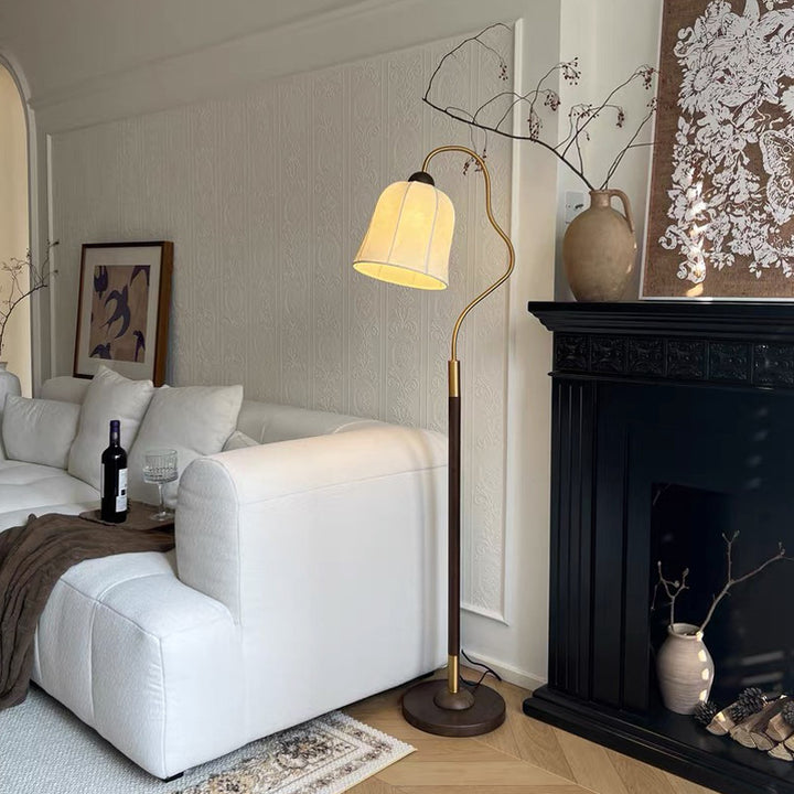 Floor Lamp with Curved Design