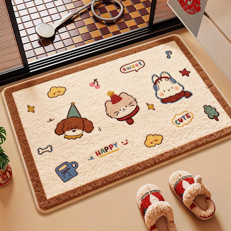 Plush Cartoon Character Bath Mat