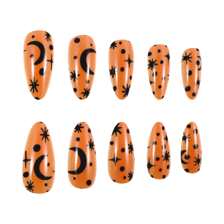 Artistic Press-On Nail Set with Cosmic Design Stornfield
