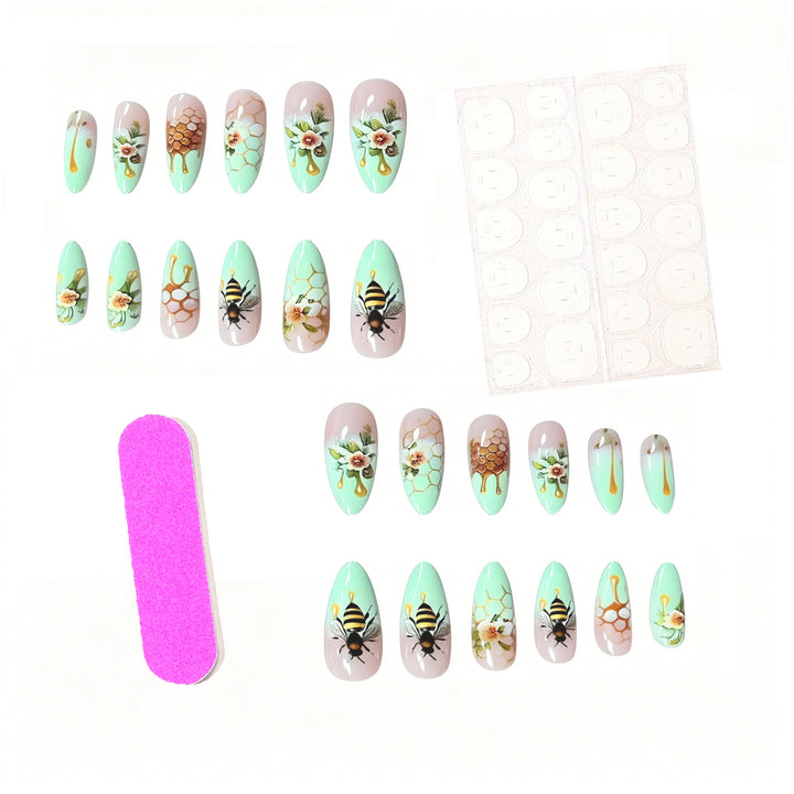 Honeycomb Floral Acrylic Nail Art Stornfield