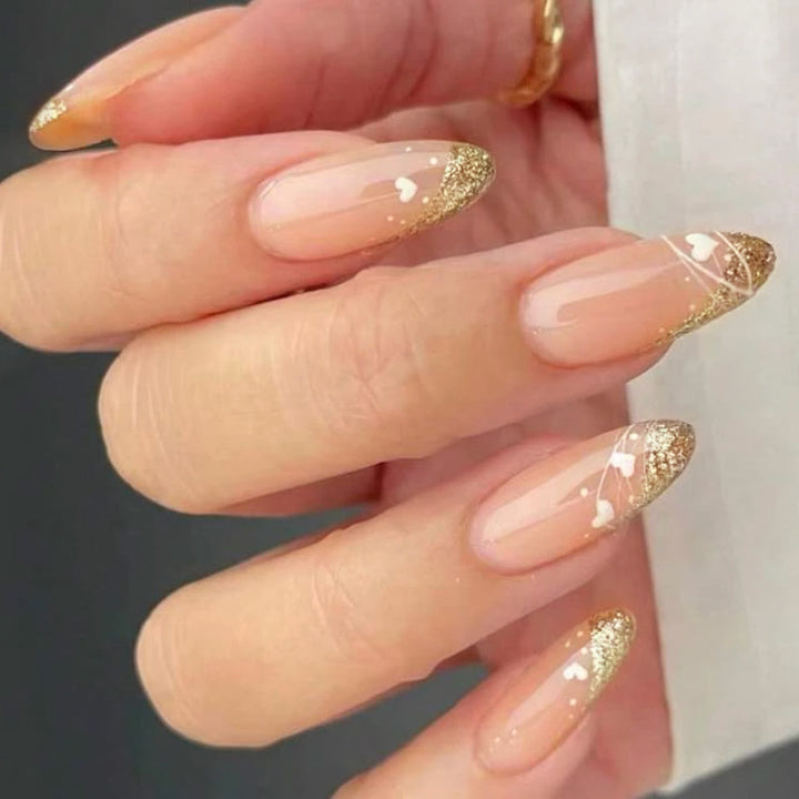 Glamorous Heart-Accent Press-On Nails Stornfield