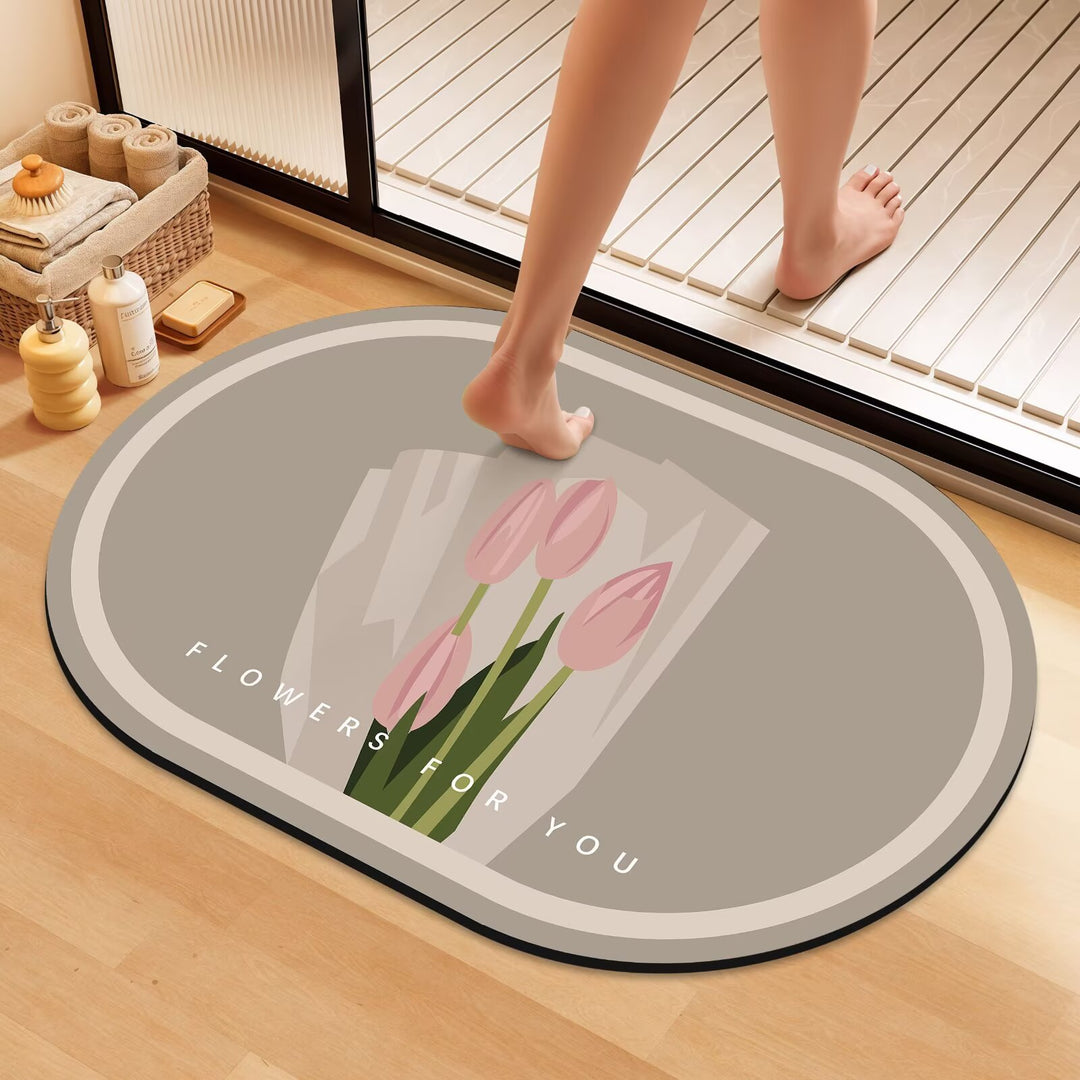 Artistic Floral Bath Mat Stornfield