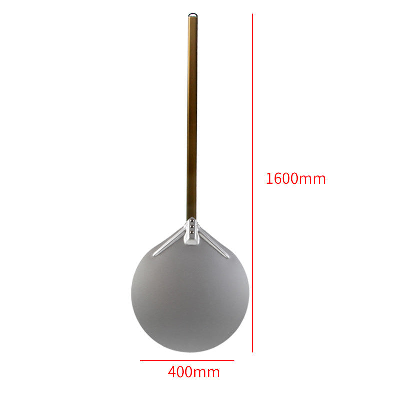 long wooden handled round aluminum pizza peel with reinforced neck Stornfield