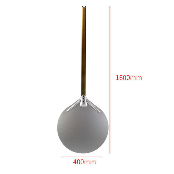 long wooden handled round aluminum pizza peel with reinforced neck Stornfield