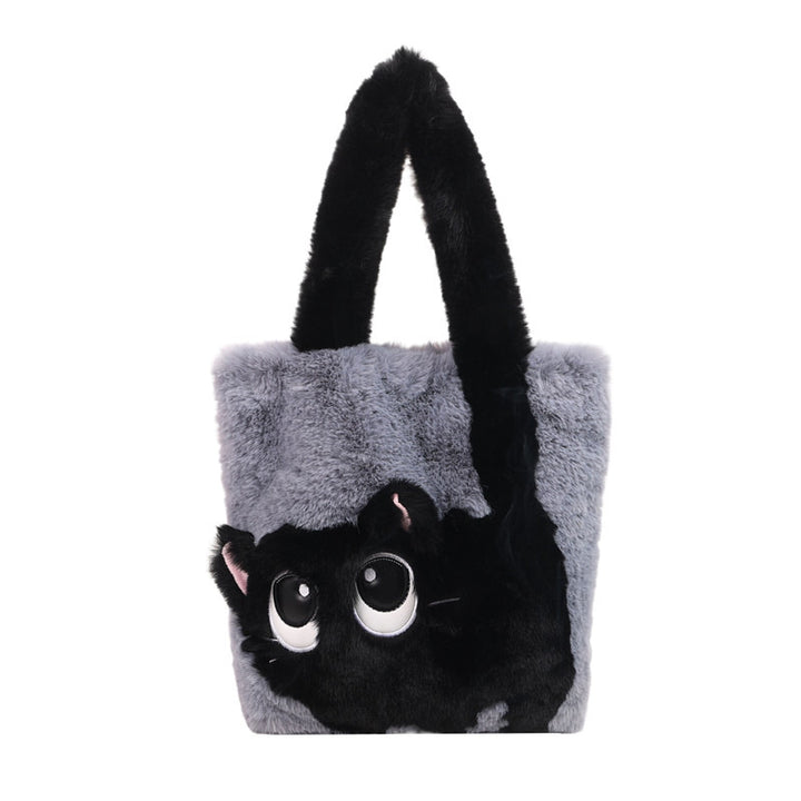 Plush shoulder bag with cat motif Stornfield