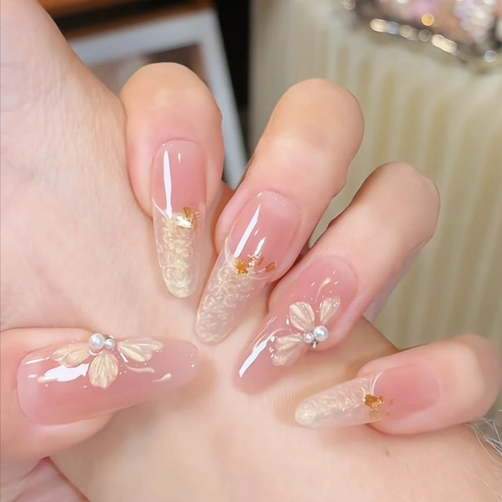 Floral Acrylic Nail Extensions