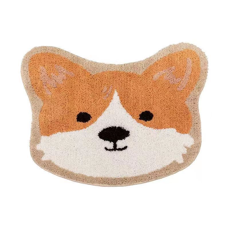 Cartoon Cat-Shaped Plush Bath Mat for Bathroom