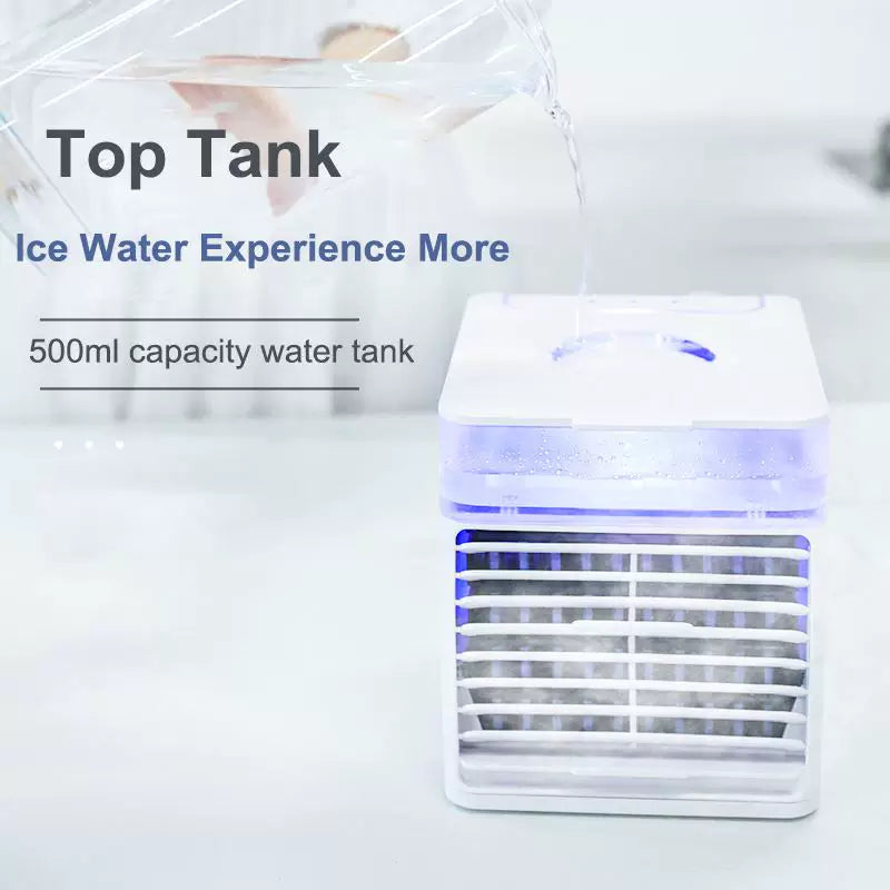 Unisex one size compact desktop evaporative air cooler with removable top fill container and adjustable direction louvers Stornfield