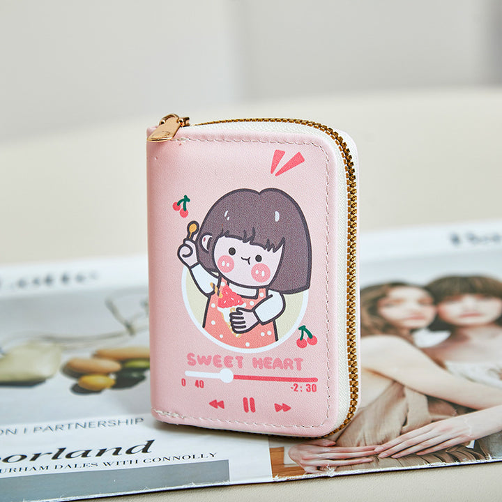 Fun Cartoon Print Zipper Wallet