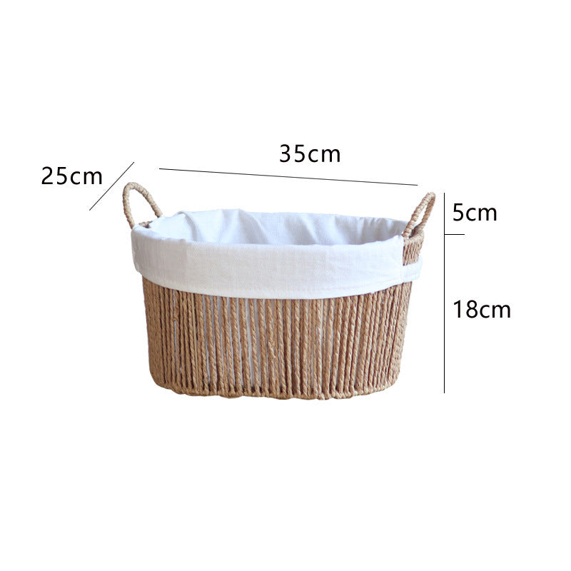 Handcrafted storage basket with white cotton lining Stornfield