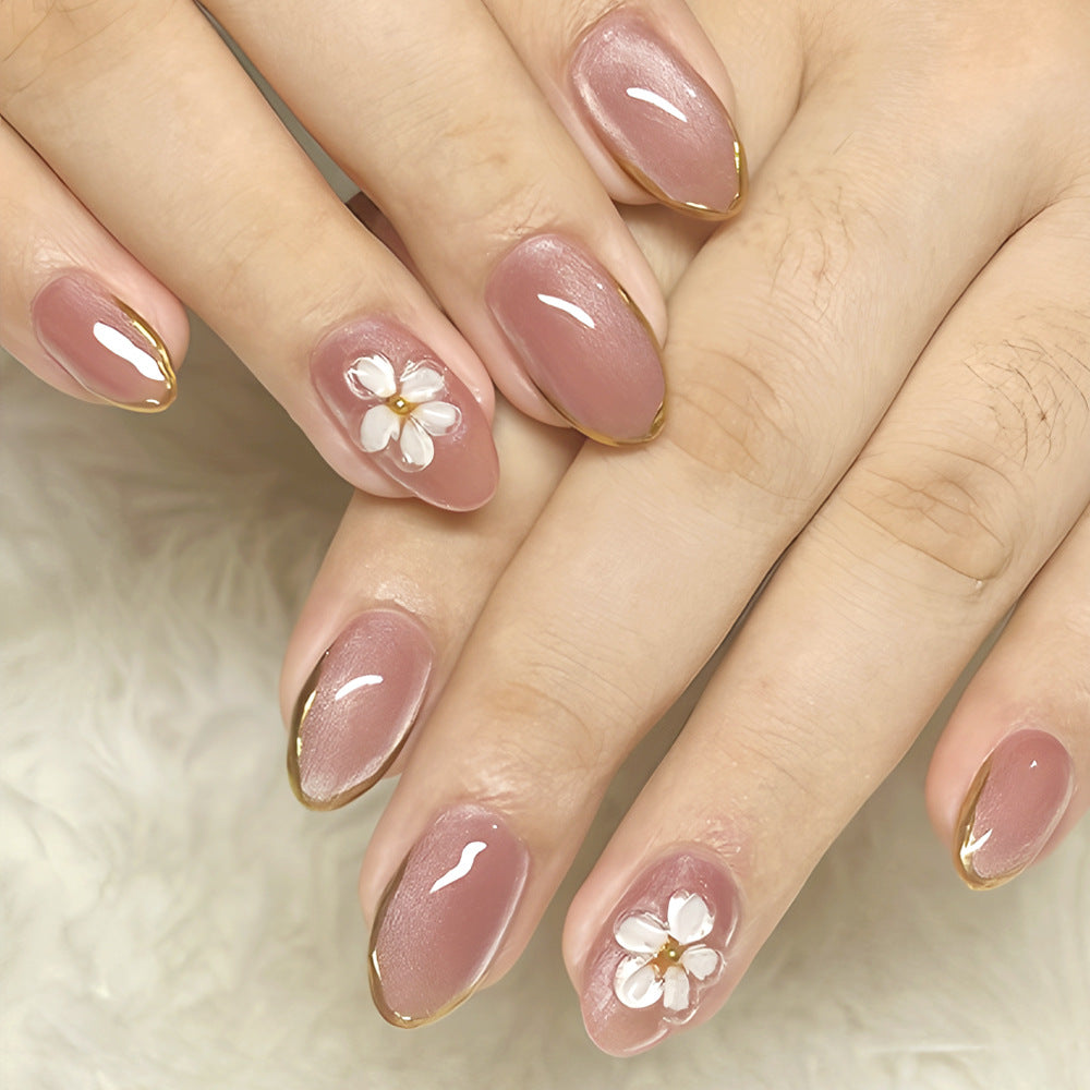 Floral Embellished Gel Nail Art Stornfield
