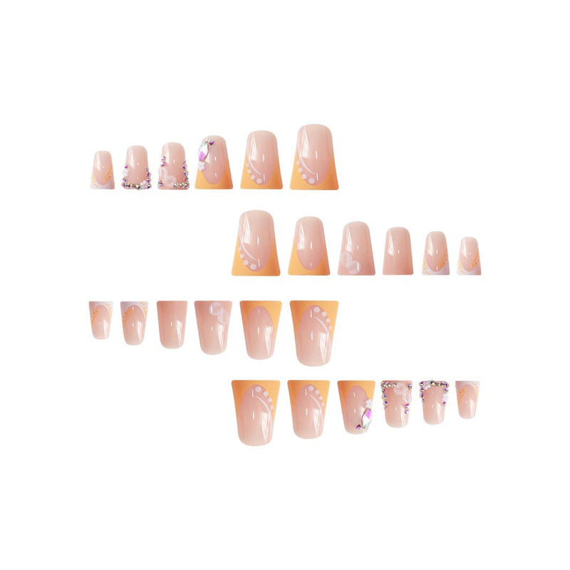 Floral Rhinestone Press-On Nails Stornfield