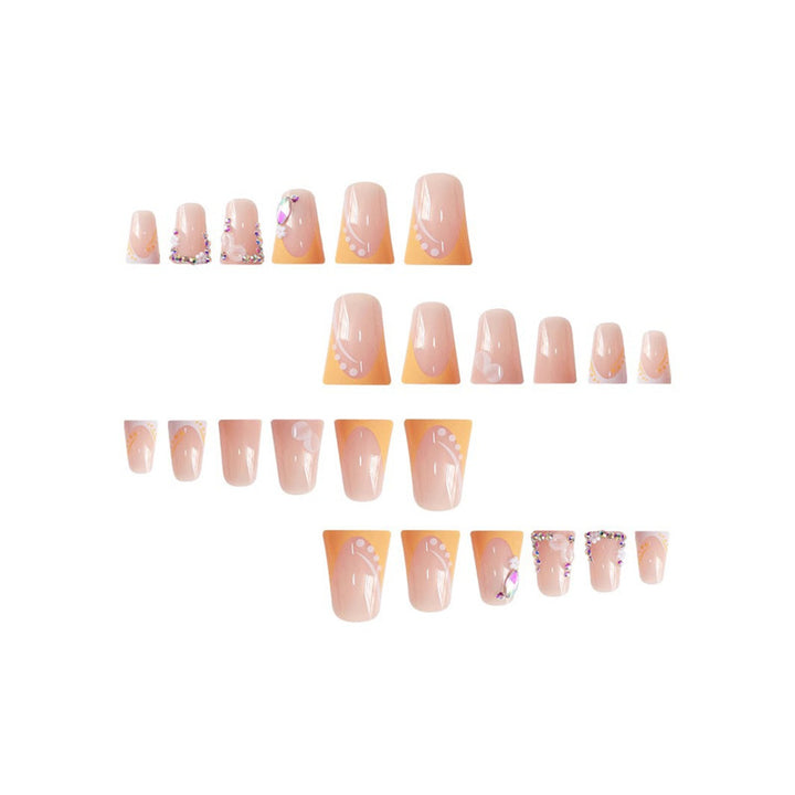 Floral Rhinestone Press-On Nails Stornfield