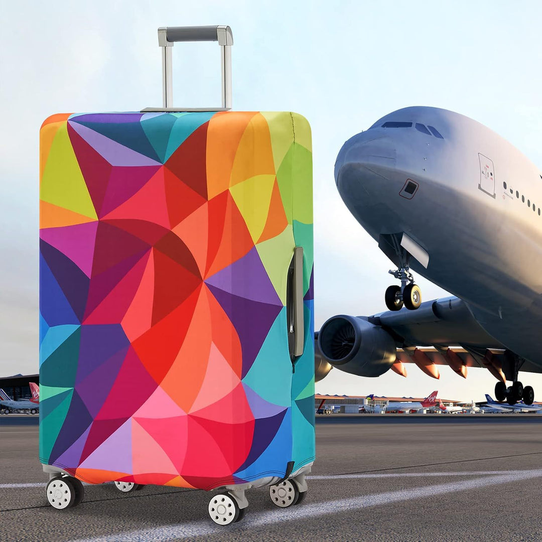 Unisex non-elastic suitcase protective cover with world travel design for hard-shell trolley and spinner wheels Stornfield