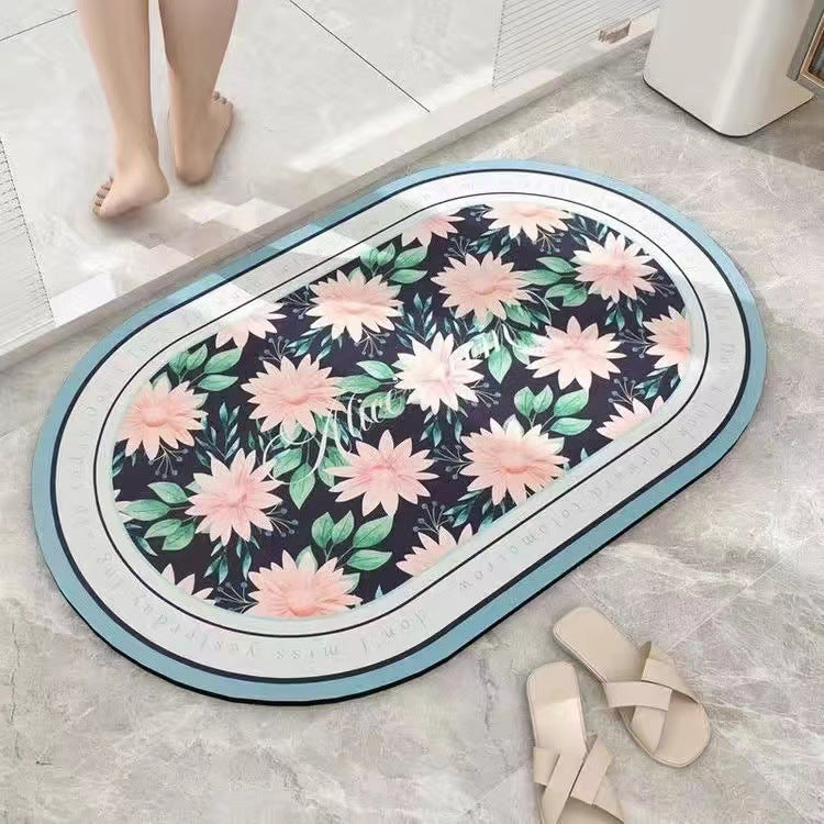 Leaf Patterned Bath Mat Stornfield