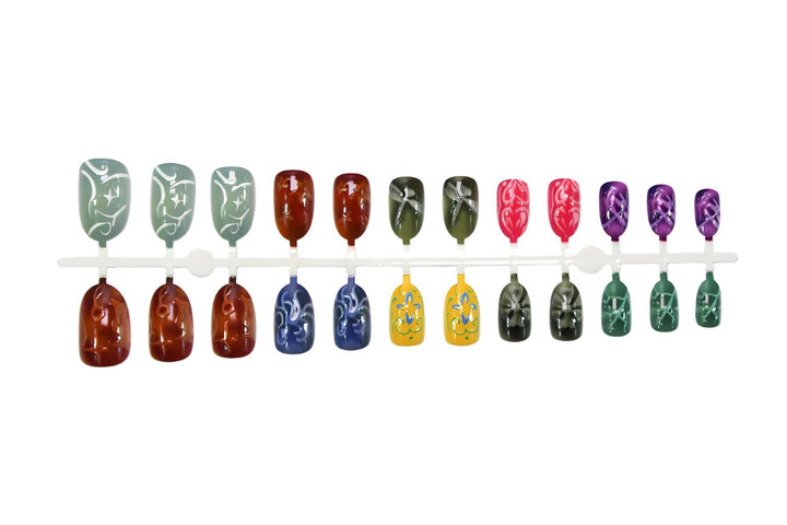 Art nail set with creative floral design and elegant accents Stornfield