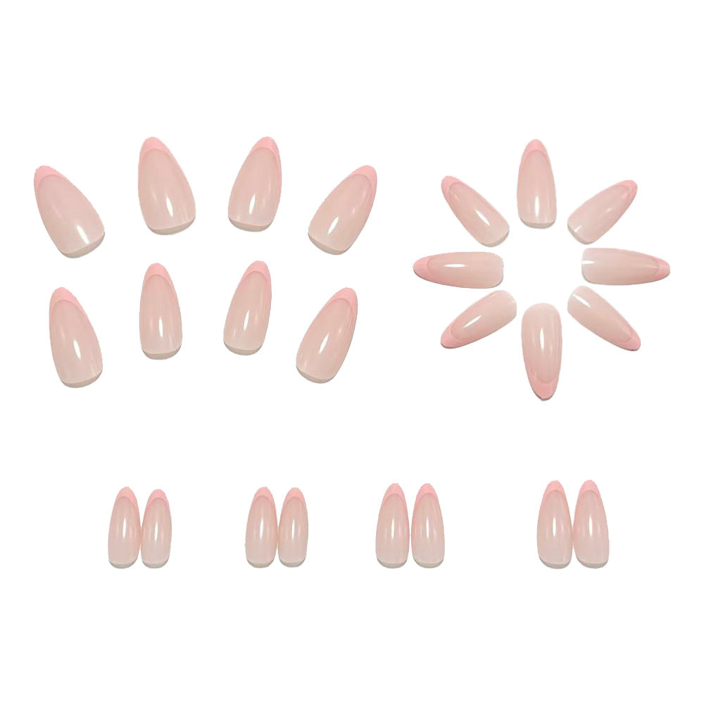 Elegant Stiletto Fake Nails with Filigree French Tip Design Stornfield