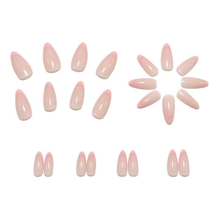 Elegant Stiletto Fake Nails with Filigree French Tip Design Stornfield