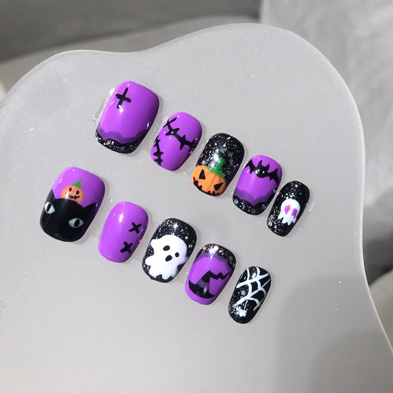 Halloween-Themed Artistic Press-On Nail Collection