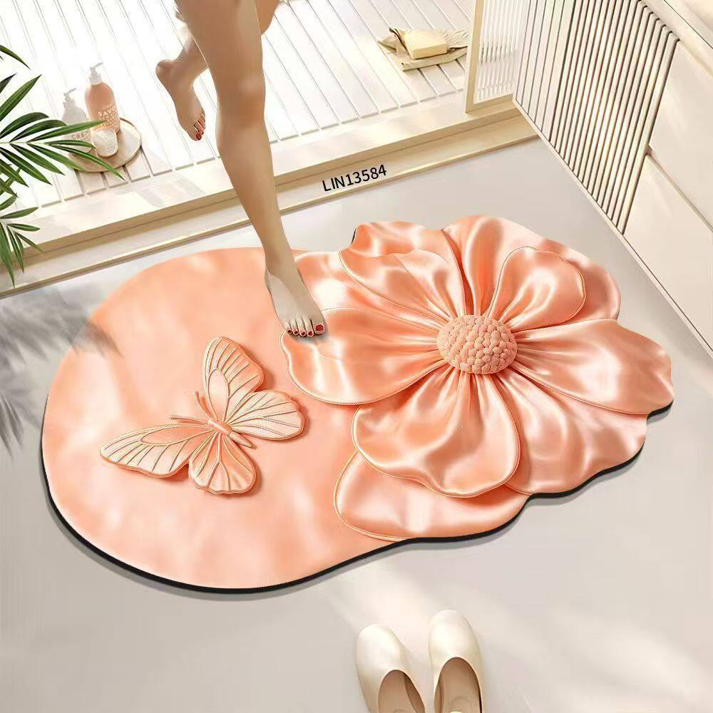 Luxurious Floral Pattern Bath Mat