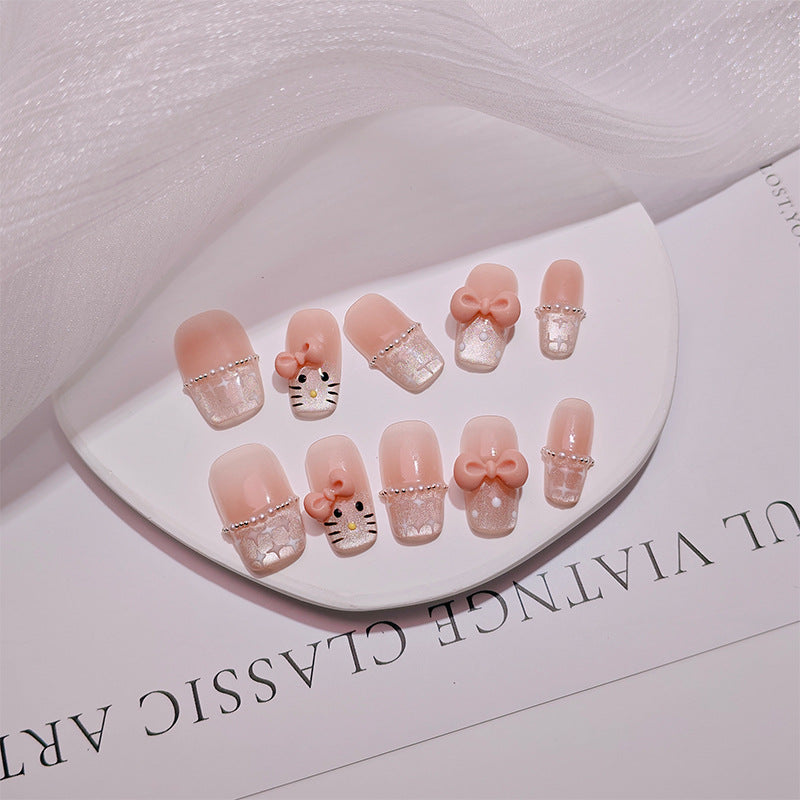 Elegant French Tip Press-On Nails Stornfield