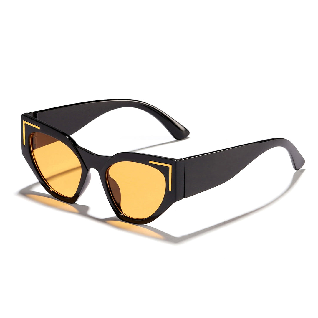 Women's Creative Cat-Eye Sunglasses with Transparent Frame and Brown Lenses Stornfield
