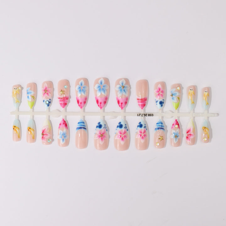 Artistic Floral Press-On Nail Collection Stornfield