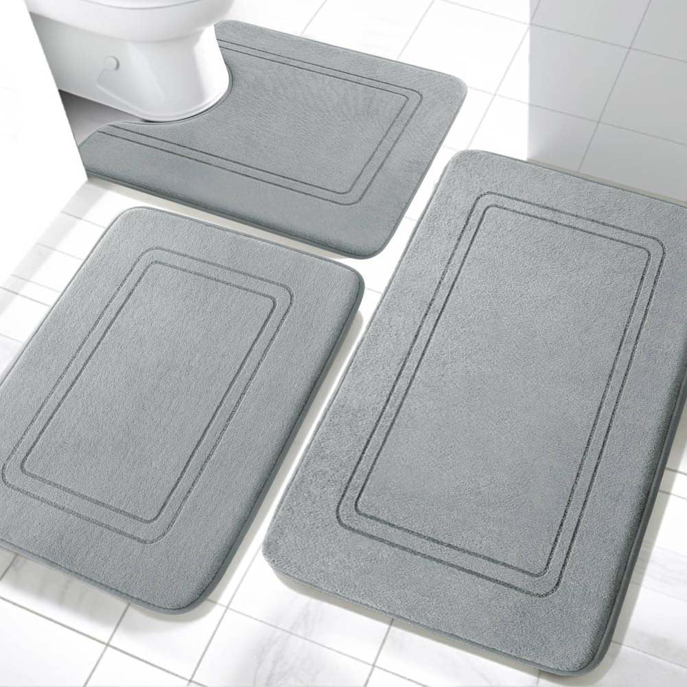 Soft Plush Bathroom Mat Set