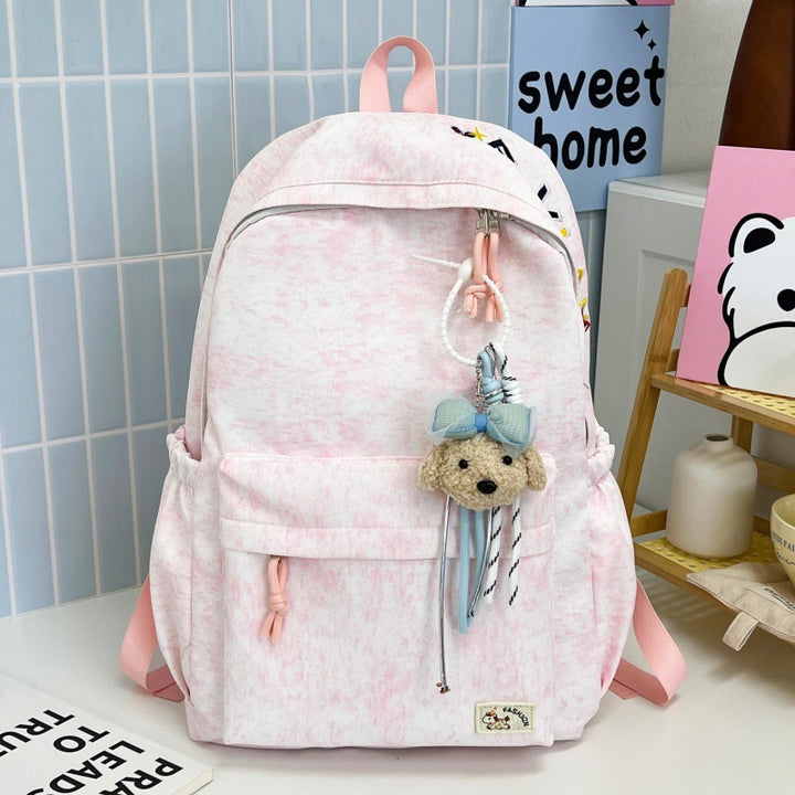 Casual Soft Fabric Backpack with Cute Charm Stornfield