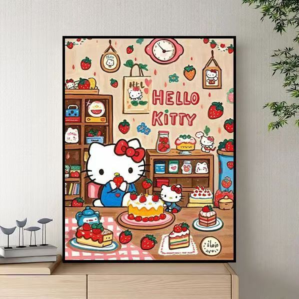 Whimsical Cat-Themed Canvas Art Print Stornfield