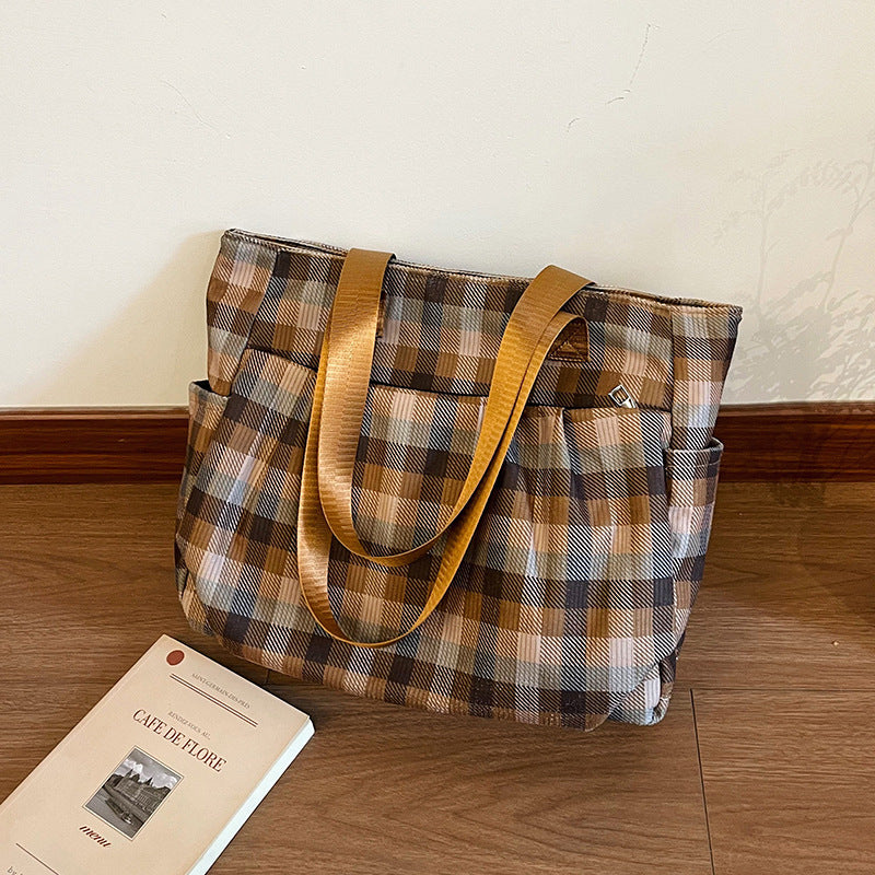WoSpacious Plaid Utility Tote Bag Stornfield