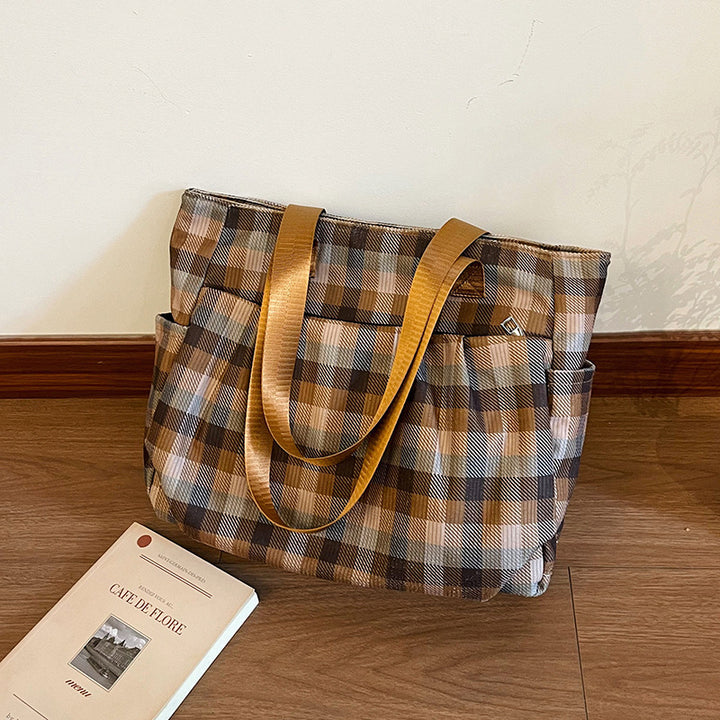 WoSpacious Plaid Utility Tote Bag Stornfield