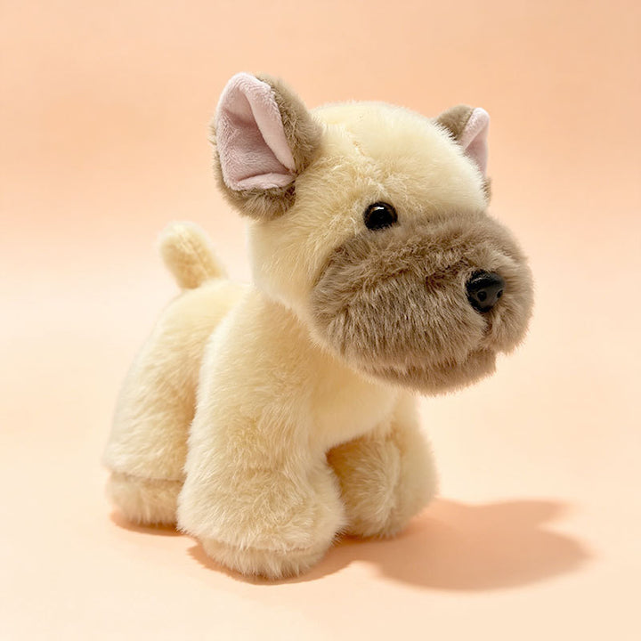 Plush Sitting Puppy Toy with Ultra-Soft Faux Fur and Embroidered Nose Stornfield
