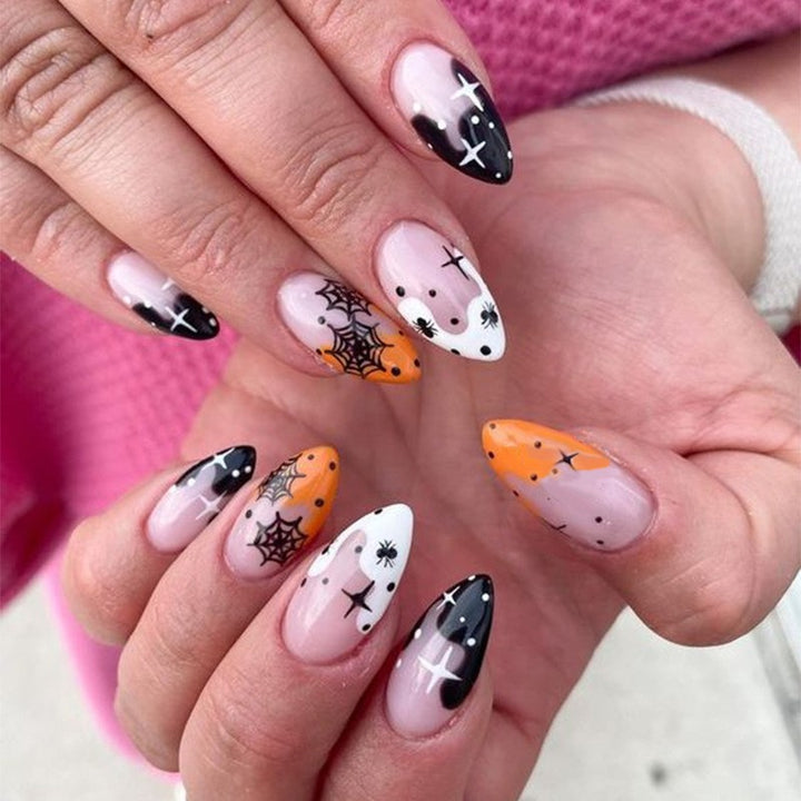 Artful Ghost-Themed Press-On Nails Stornfield