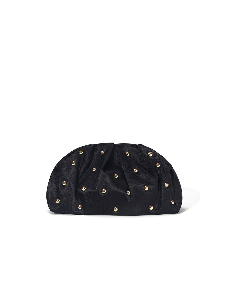 Textured Evening Clutch with Gold Accents