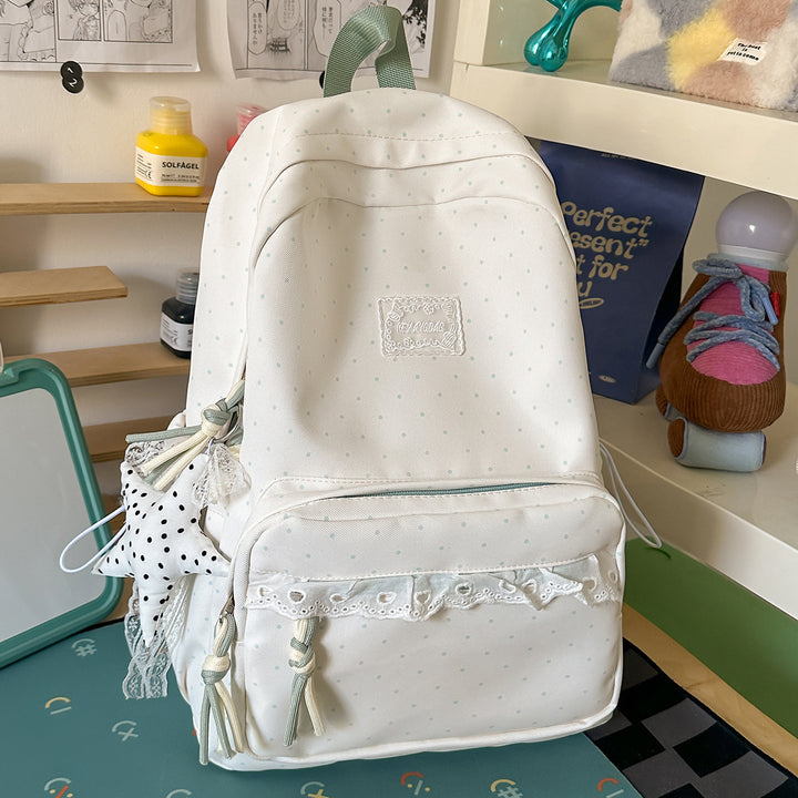 Decorative Polka Dot School Backpack Stornfield