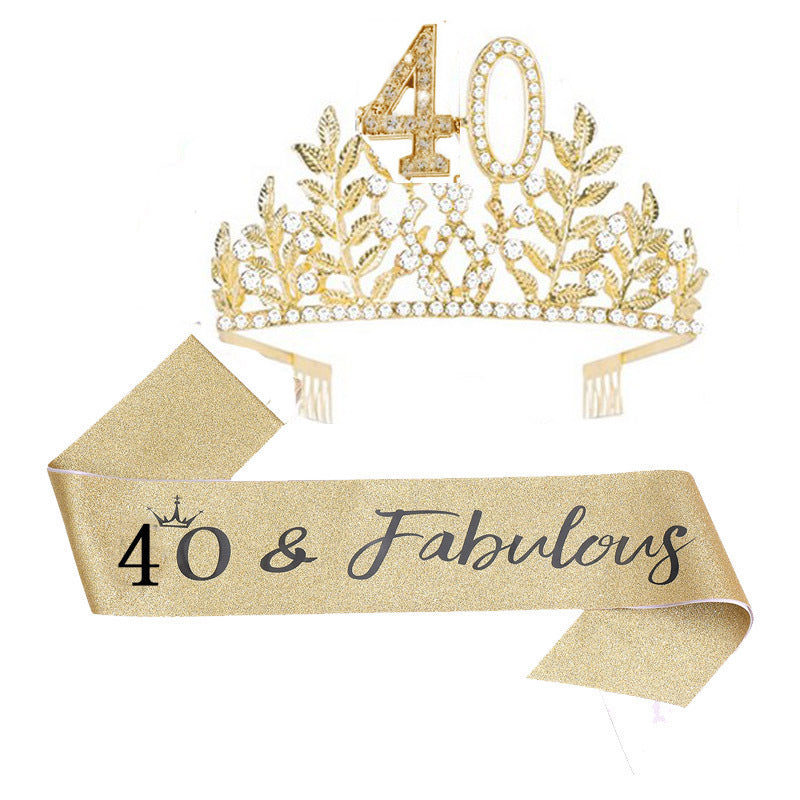Women's Glamorous Birthday Crown with Shining Rhinestones Stornfield