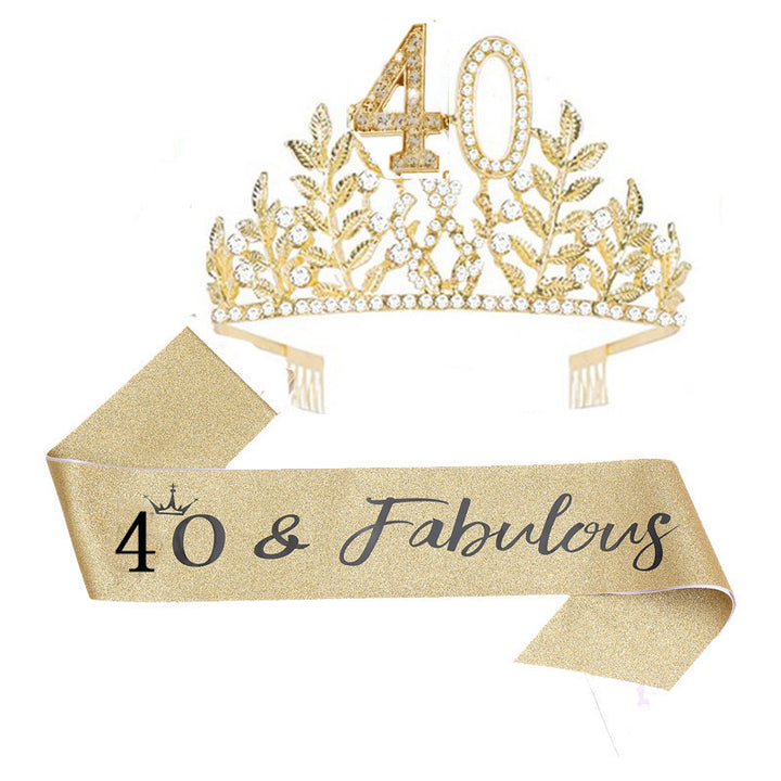 Women's Glamorous Birthday Crown with Shining Rhinestones Stornfield