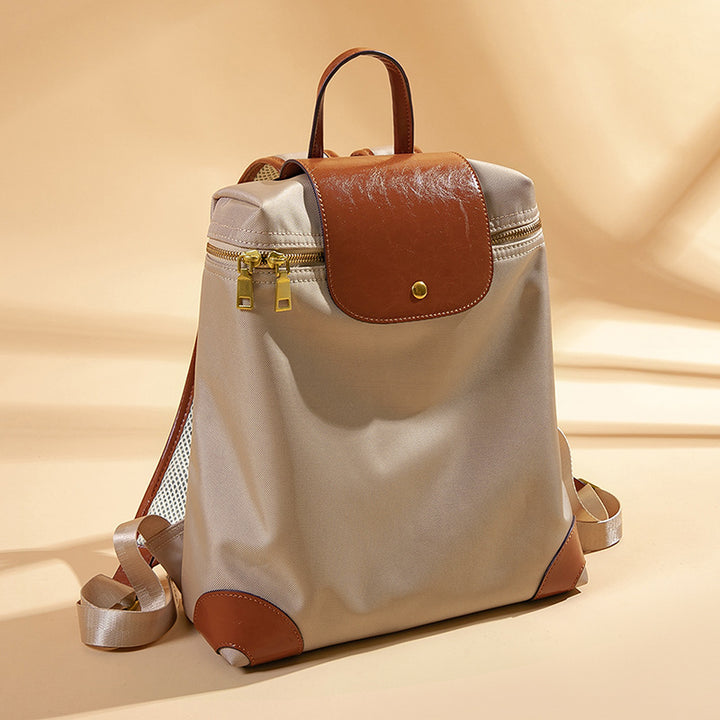 Versatile Multi-Pocket Backpack Bag with Leather Accents