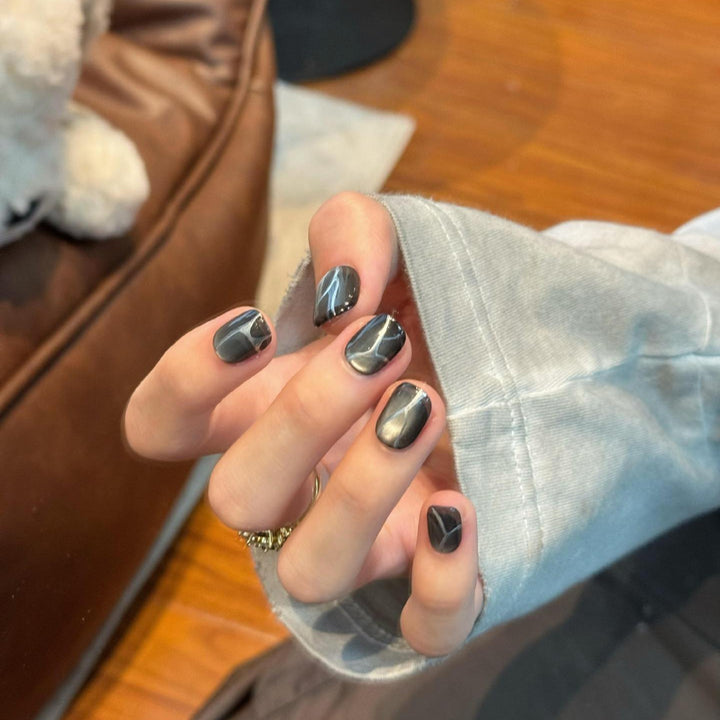 Acrylic Nail Set with Modern Geometric Design Stornfield